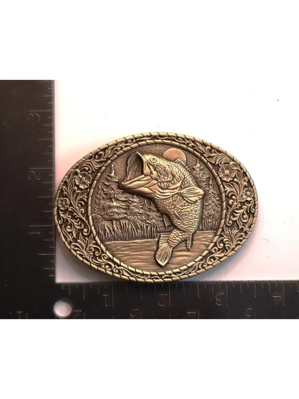 Largemouth Bass Western Frame Brass Buckle - Unique Metal Craft Accessory